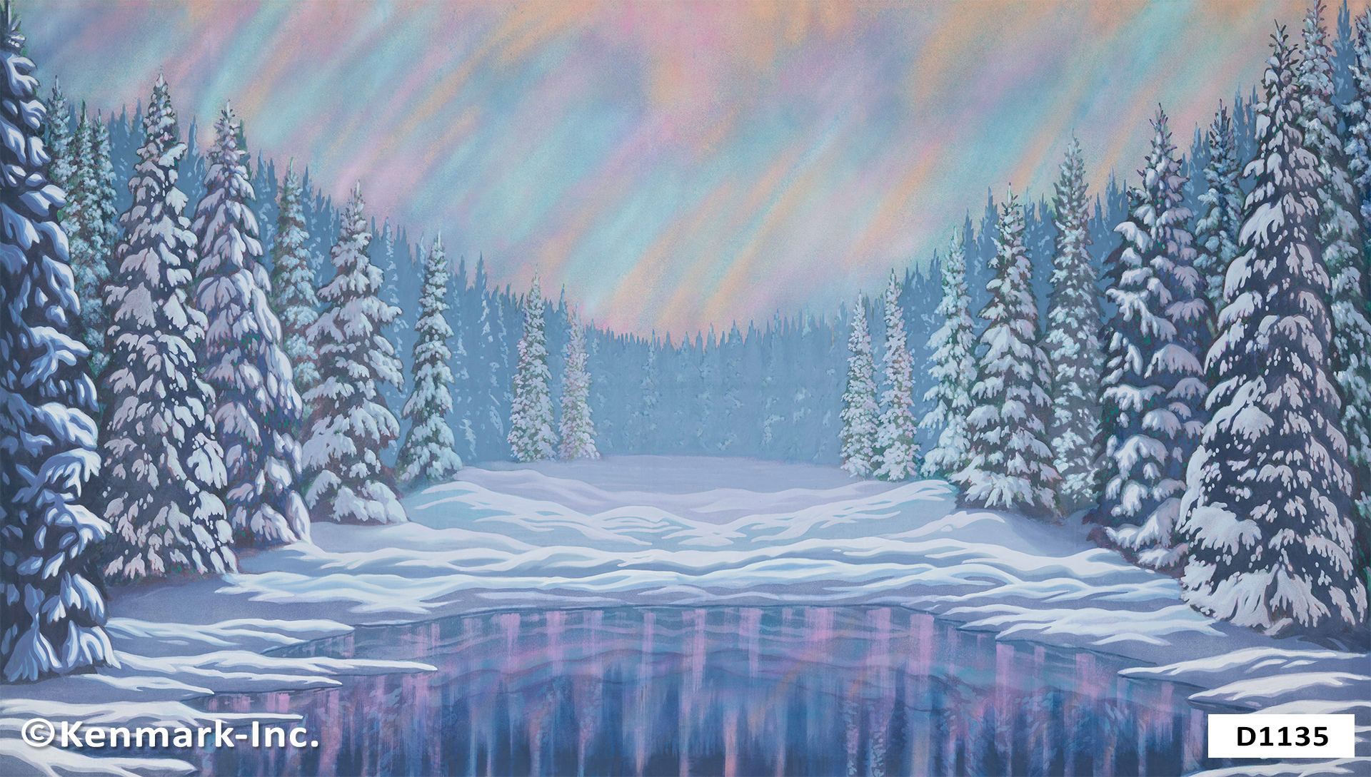 Snow Forest with Pond